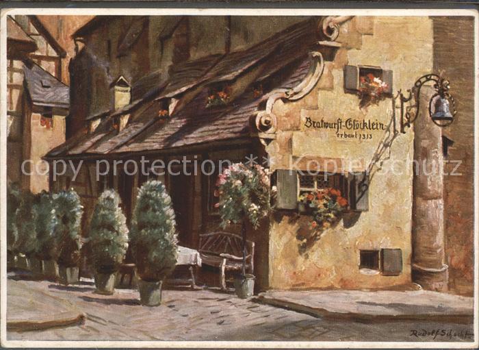 NueRNBERG  CITY Bratwurstgloecklein Kuenstlerkarte