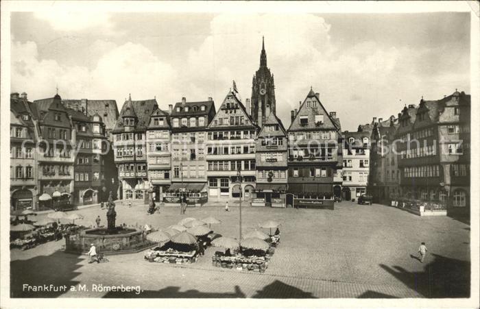 Frankfurt Main Roemerberg Markt Brunnen