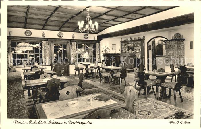Schoenau Berchtesgaden Pension Cafe Stoll Gastraum
