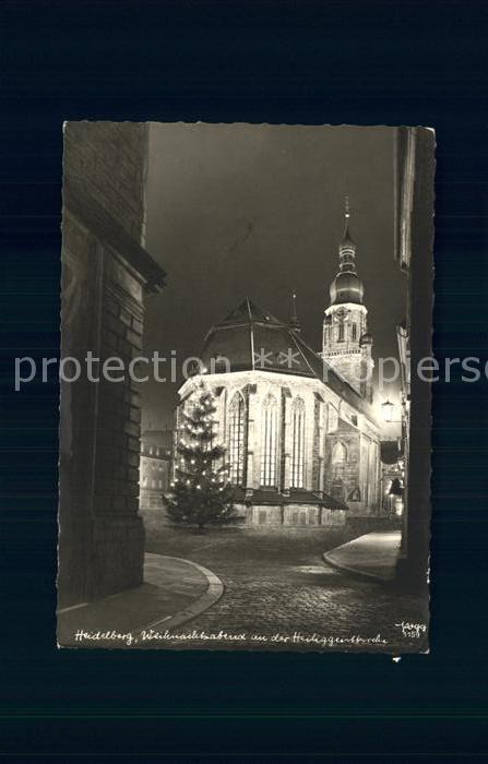 Heidelberg Neckar Heiliggeistkirche am Weihnachtsabend