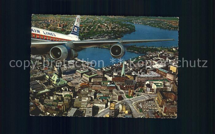 HAMBURG CITY City mit Binnen und Aussenalster Duesenjet