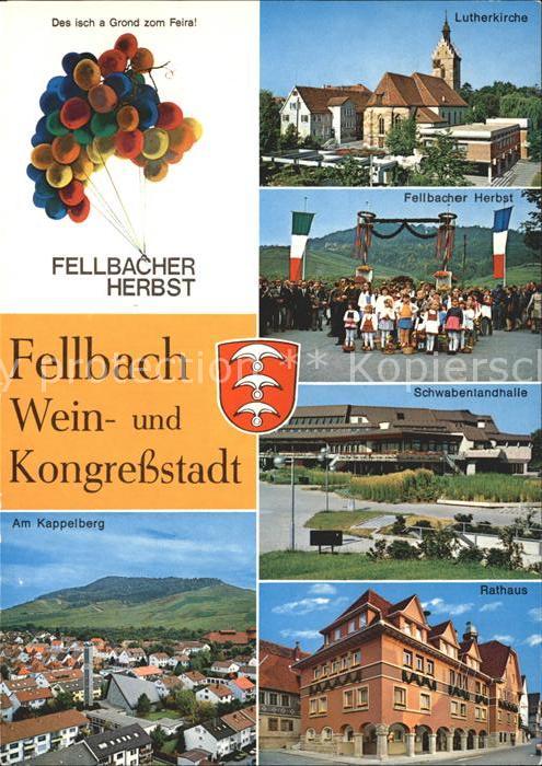 Fellbach Am Kappelberg Lutherkirche Fellbacher Herbst Schwabenlandhalle Rathaus