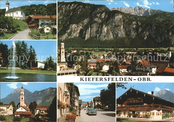 Kiefersfelden Dorfstr Springbrunnen Kurpark Zahmer Kaiser Bauernhaus