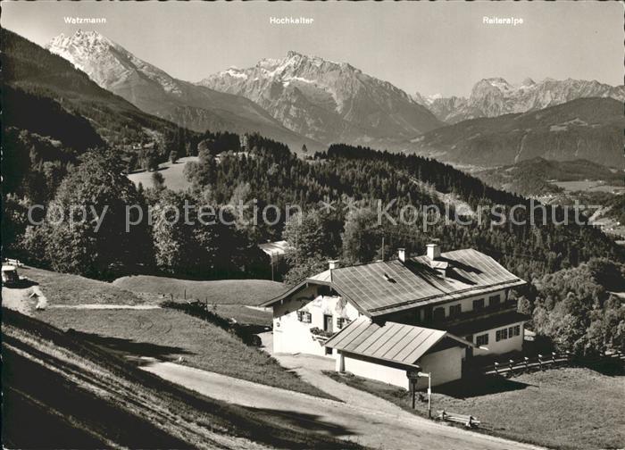 Oberau Berchtesgaden Berggasthof Pension Dora mit Watzmann Hochkalter Reiteralpe