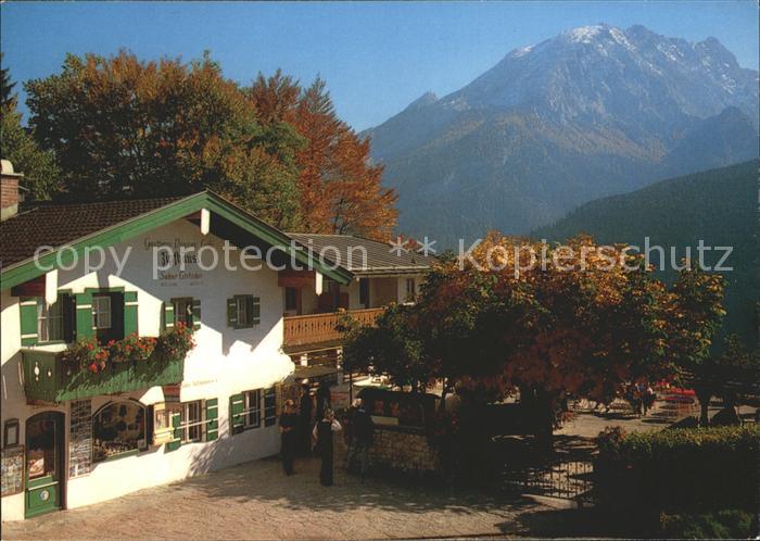 Ramsau Berchtesgaden Berggasthof Pension Zipflhaeusl mit Watzmann