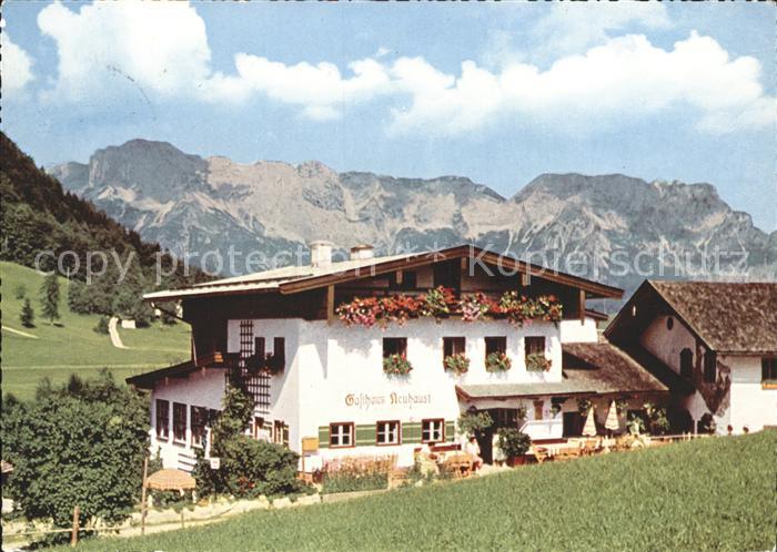 Au Berchtesgaden Grenz Gasthaus Neuhaeusl mit Untersberg