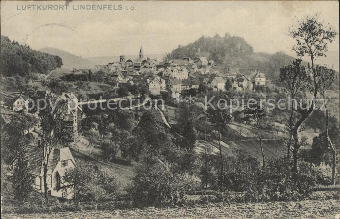 Lindenfels Odenwald Ortsansicht mit Burg