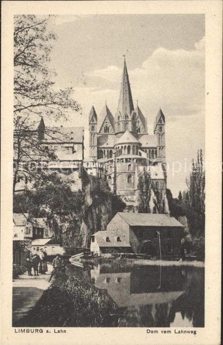Limburg Lahn Dom vom Lahnweg