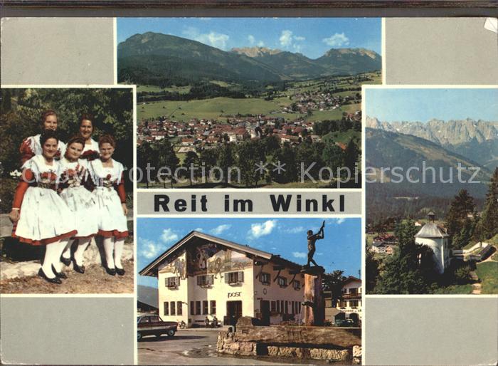 Reit Winkl Panorama Trachtengruppe Postamt Kriegerkapelle