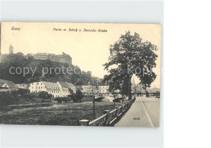 Greiz Thueringen Schloss mit Heinrichs Bruecke