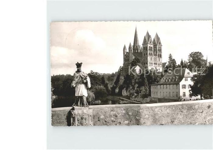 Limburg Lahn Hl Nepomuk auf der Lahnbruecke und Dom