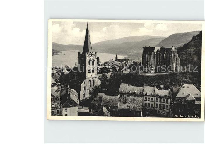 Bacharach Rhein Teilansicht Kirche