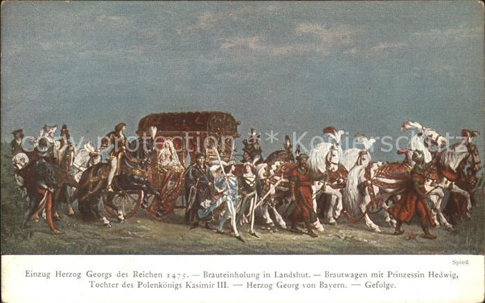 Landshut Isar Einzug Herzog Georgs des Reichen Brauteinholung Brautwagen Kuenstl