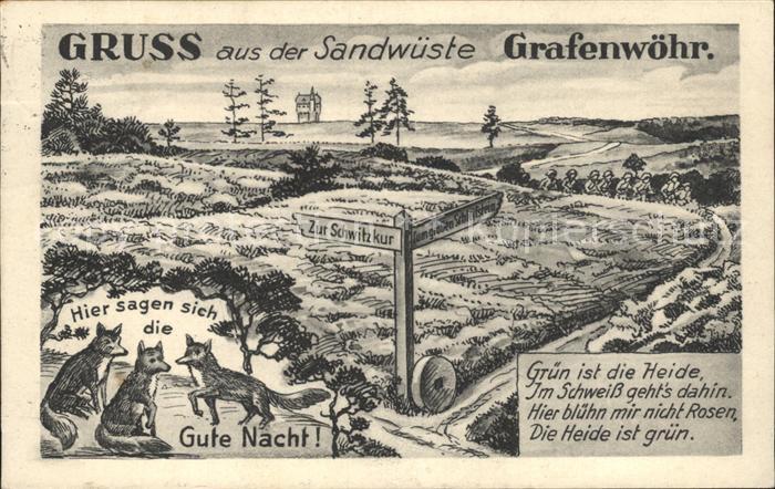 Grafenwoehr Grusskarte Karikatur