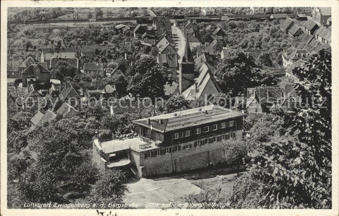 Zwingenberg Bergstrasse Ortsblick Jugendherberge