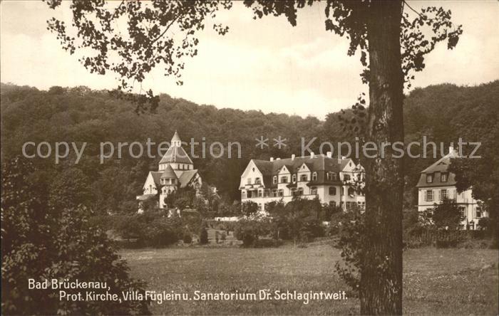 Bad Brueckenau Prot Kirche Villa Fueglein und Sanatorium Dr Schlagintweit