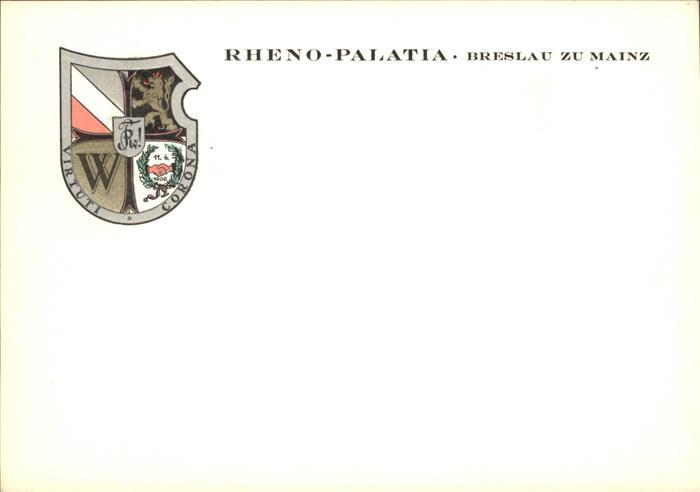 Mainz Rhein Rheno Palatia Wappen