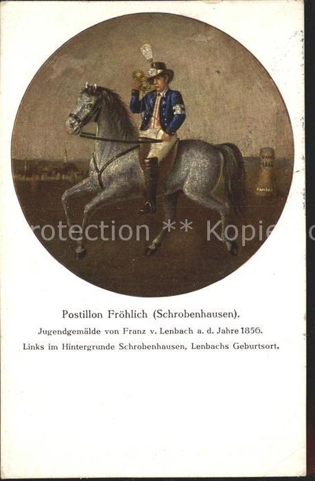 Schrobenhausen Postillon Froehlich zu Pferd Gemaelde