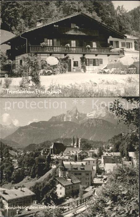 BERCHTESGADEN Bayern Fremdenheim Etzerschloessl Ortsansicht mit Watzmann