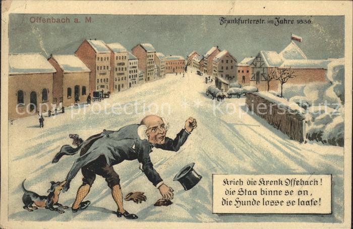 Offenbach Main Frankfurter Strasse 1836 Karikatur