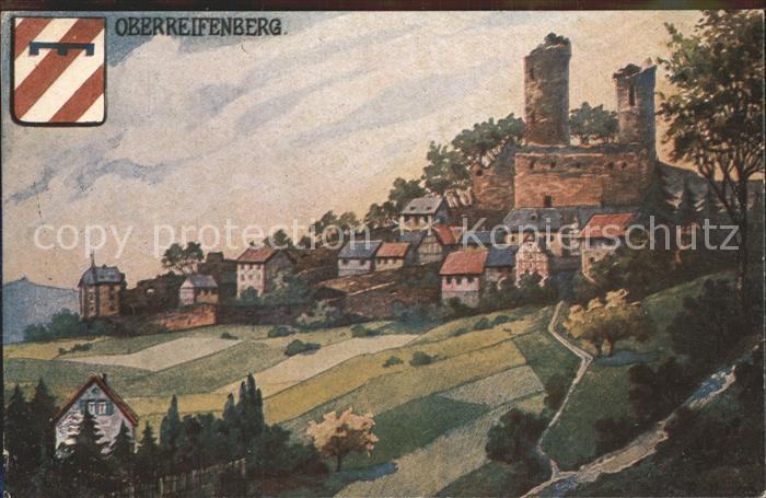 Oberreifenberg Burgruine Kuenstlerkarte