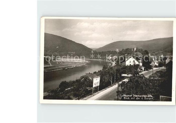 Neckarsteinach Panorama mit Blick auf 4 Burgen