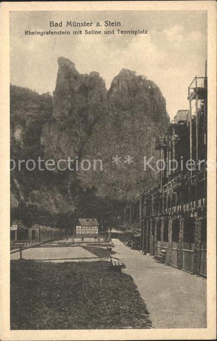 Bad Muenster Stein Ebernburg Rheingrafenstein mit Saline und Tennisplatz