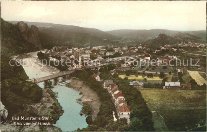 Bad Muenster Stein Ebernburg Blick vom Felseneck