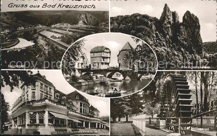 Bad Kreuznach Salinental Rheingrafenstein Salinenrad Kurhaus Brueckenhaeuser