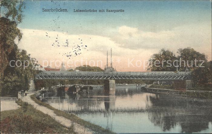 SAARBRueCKEN Saarland Luisenbruecke mit Saarpartie