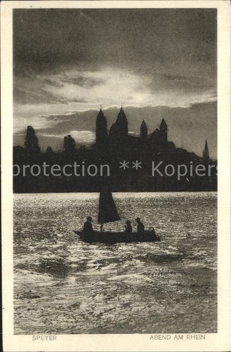 Speyer Rhein Rhein am Abend