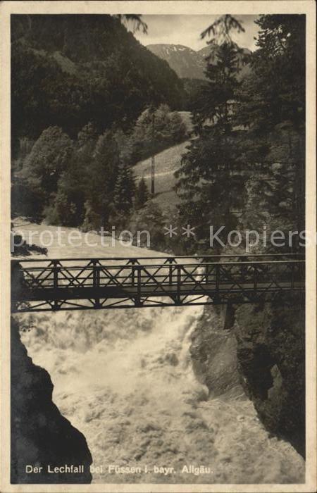 Fuessen Allgaeu Lechfall mit Bruecke
