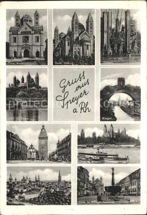 Speyer Rhein Dom Rhein Kriederdenkmal oelberg