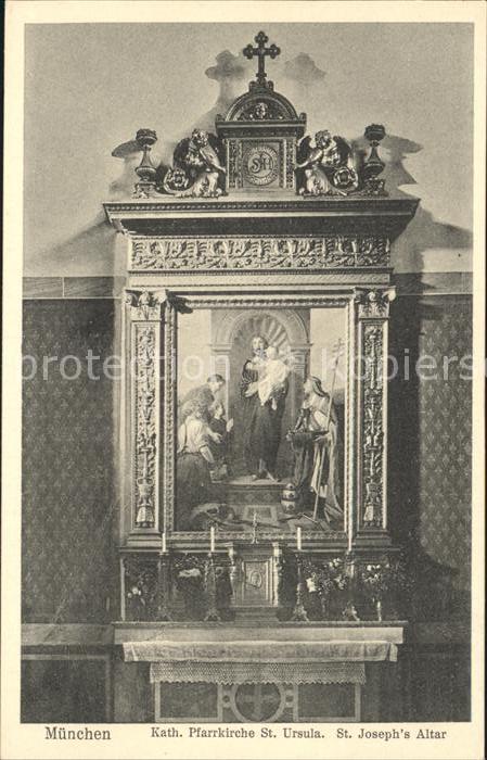 Muenchen Bayern Katholische Pfarrkirche St Ursula St Joseph Altar