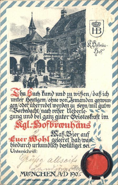 Muenchen Bayern Koenigliche Hofbrauhaus Hof