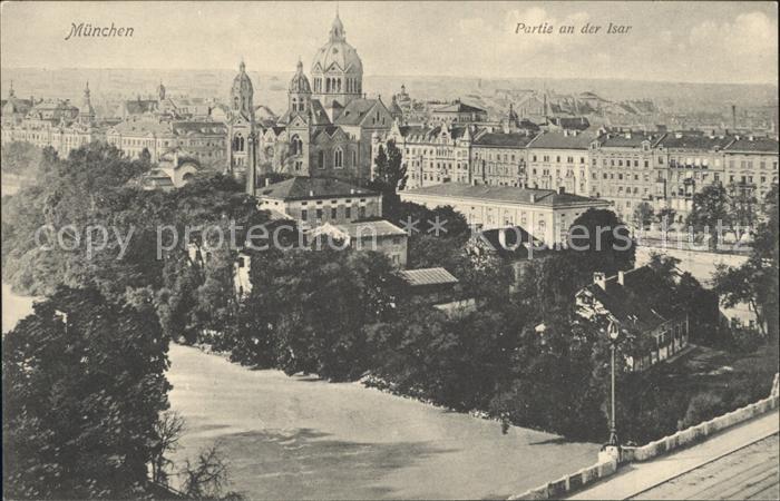 Muenchen Bayern Isar Teilansicht