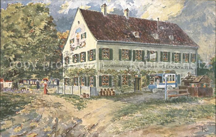 Oberfoehring Gast Tafernwirtschaft Schlosswirt Kuenstlerkarte