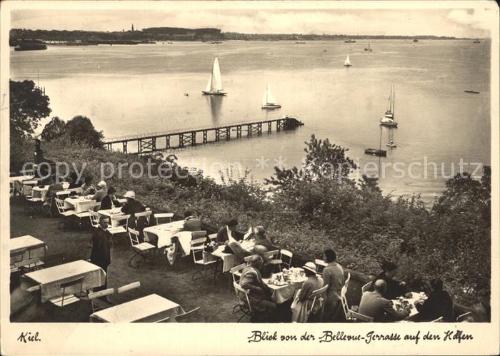 KIEL CITY Blick von der Bellevue Terrasse Hafen