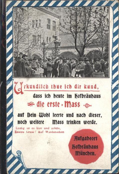 Muenchen Bayern Hofbraeuhaus