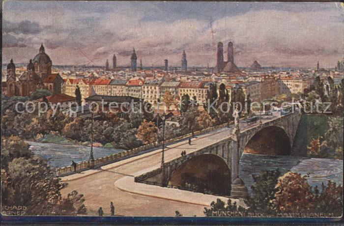 Muenchen Bayern Blick vom Maximilianeum