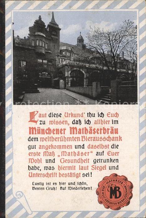 Muenchen Bayern Mathaeserbraeu