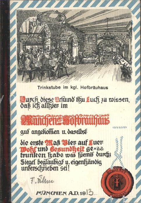 Muenchen Bayern Hofbraeuhaus Trinkstube