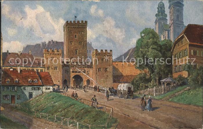 Muenchen Bayern Schwabingertor Kuenstlerkarte