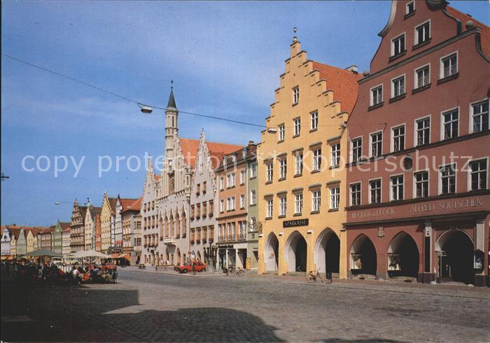 Landshut Isar Altstadt mit Rathaus