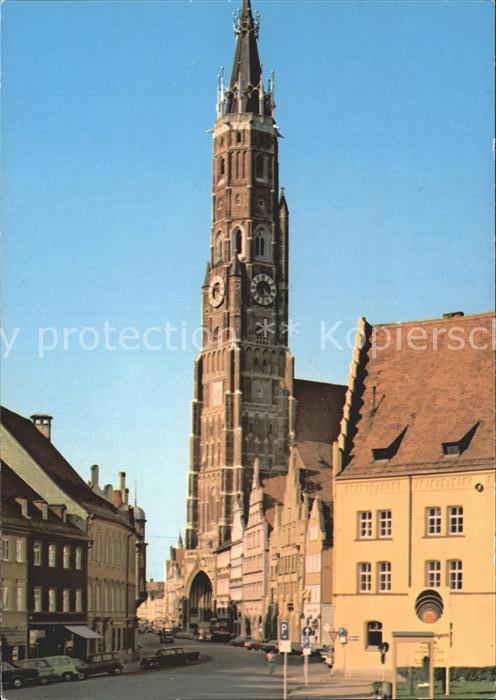 Landshut Isar Martinskirche mit Altstadt