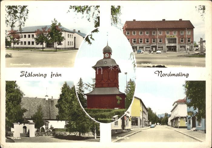 Nordmaling Kommunalhuset Hotellet Klockstapeln Kyrkan Gatuparti
