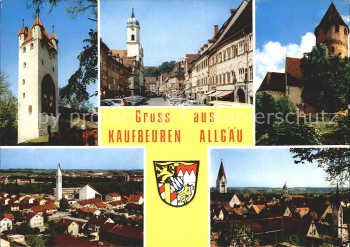 Kaufbeuren Turm Strassenpartie Schloss Stadtblick