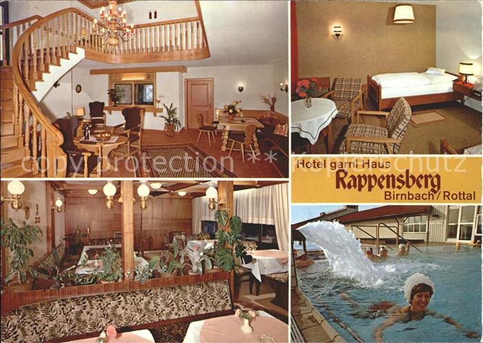 Bad Birnbach Hotel garni Haus Rappensberg Treppenaufgang Gaststube Zimmer Swimmi