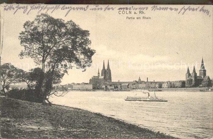 Coeln Rhein Partie am Rhein Dampfer Dom
