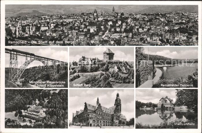 Remscheid Totalansicht Schloss Burg Talsperre Schloss Kueppelstein Rathaus Stadt